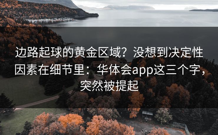边路起球的黄金区域？没想到决定性因素在细节里：华体会app这三个字，突然被提起